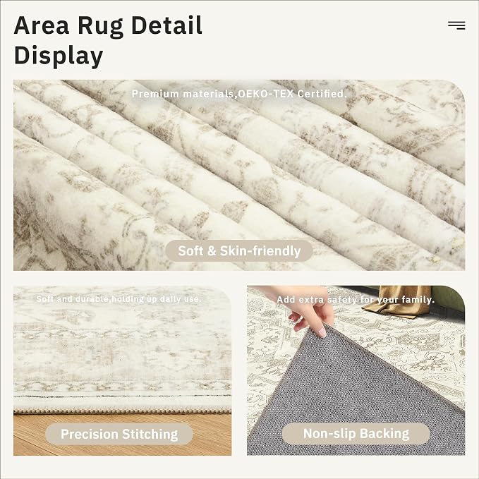 Soalmost Runner Rug 2x8 Washable Non-Slip Hallway Runner Rugs - Image 6