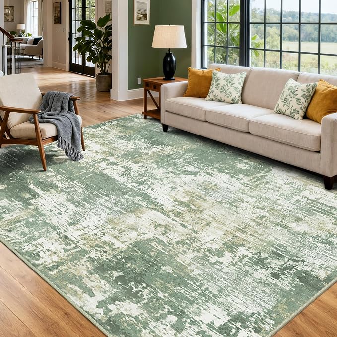 RELEANY Washable Area Rugs 7'x9' Non-Slip Modern Abstract Soft - Image 3