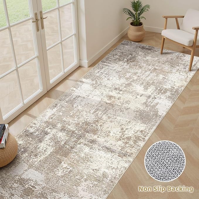 Runner Rug Kitchen Washable Rugs: 2x10 Non-Slip Abstract Soft Modern Stain - Image 3