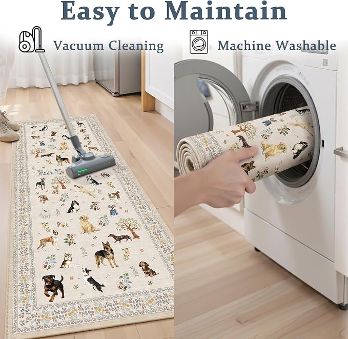 Dog Rug for Entryway, 2x3 Washable Kitchen Mat Ultra-Thin Soft, Non-Slip Indoor - Image 5