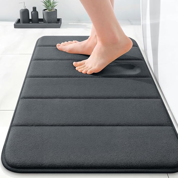 OLANLY Memory Foam Bath Mat 24x16, Super Soft Absorbent Bathroom Rugs, Quick Dry by OLANLY