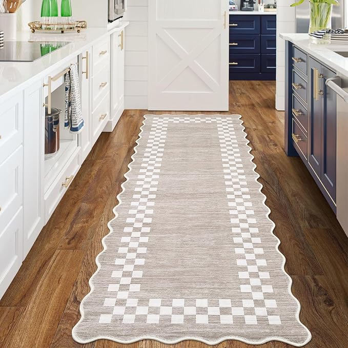 GarveeHome Hallway Runner Rug 2x6 Non Slip Scalloped Washable Rug - Image 2