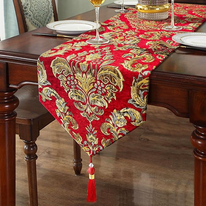 Elegant Table Runners 72 inches Long Chenille by HeMiaor