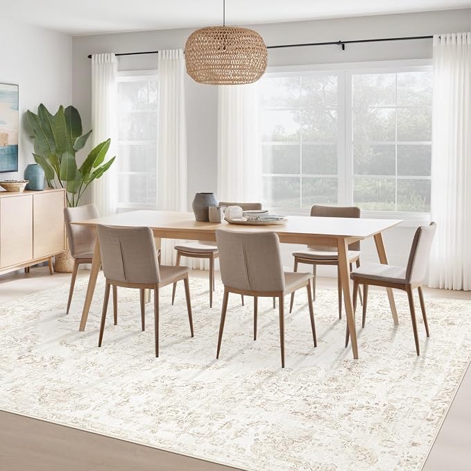 9x12 Area Rugs for Living Room:Washable Rug Vintage Large Rugs Soft Non Slip - Image 4