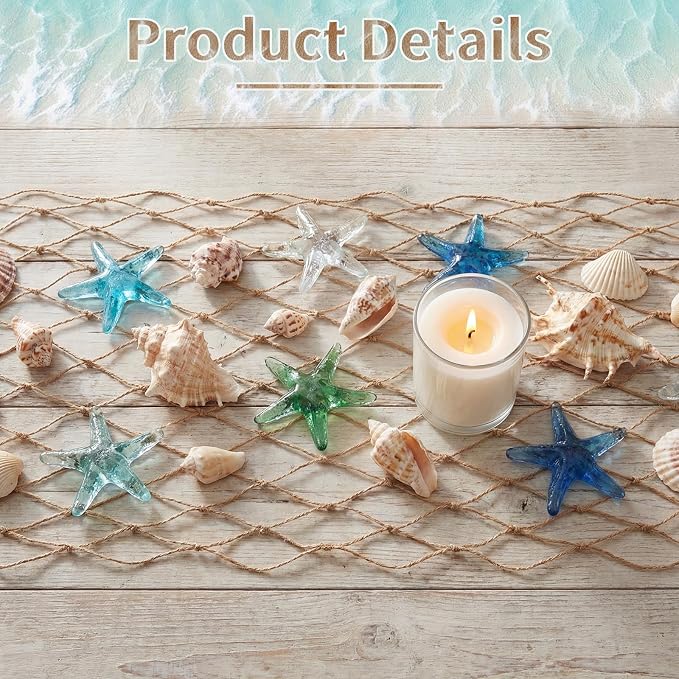 SATINIOR 18 Pcs 12 x 72'' Fishing Net Table Runner Party Decoration, Linen | - Image 3