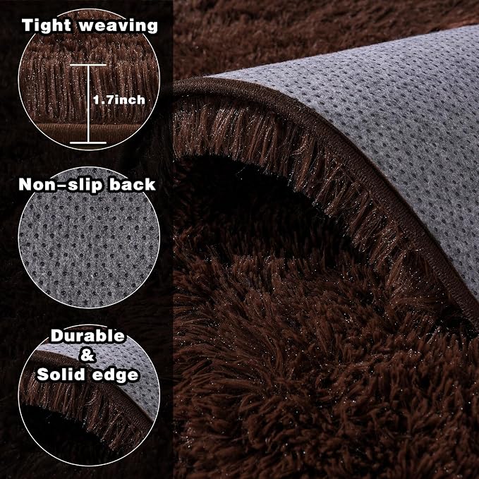 8x10 Area Rugs for Living Room, Ultra Soft Fluffy Large Shaggy Rug Carpet for - Image 5