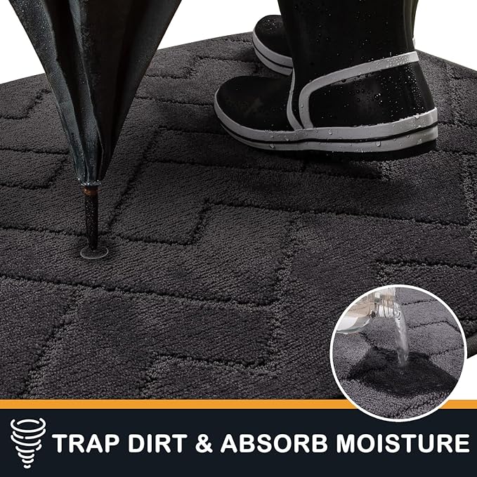 PURRUGS Dirt Trapping Door Mat 48" x 48", Non-Slip Machine Washable Entry Rug - Image 5