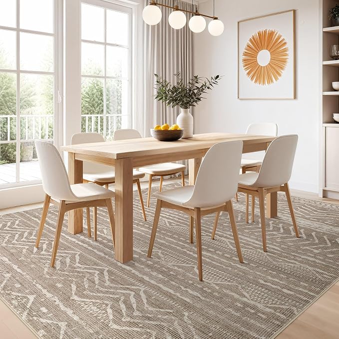 Nakagishi 8x10 Area Rugs Living Room: Washable Boho Large Neutral Soft - Image 7