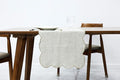 100% Natural Linen Rustic Scalloped Embroidery Table Runner 72 Inches Long by AORISSI