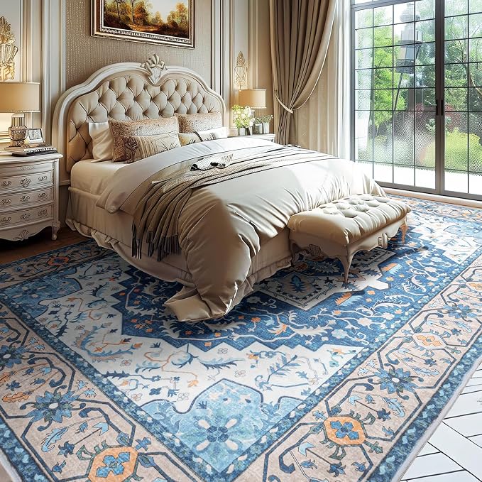 Lessymo Washable Area Rugs 6x9- Boho Area Rug Low Pile - Image 6