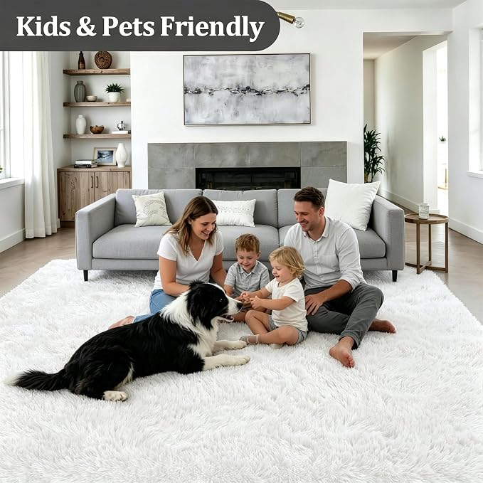 Fluffy 5x7 Area Rugs for Living Room Bedroom: Ultra Soft Shag Rug Non-Slip - Image 4