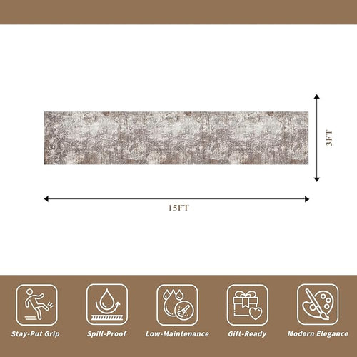 3x15 Ft Long Hallway Runner Rug – Non-Slip Washable Wide Kitchen Runner | - Image 2
