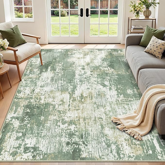 RELEANY Washable Area Rugs 3'x5' Non-Slip Modern Abstract Soft - Image 9