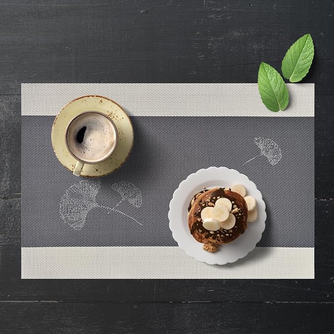 PIGCHCY Ginkgo Placemats Set of 4, Non-Slip Placemats Easy to Wipe Clean - Image 6