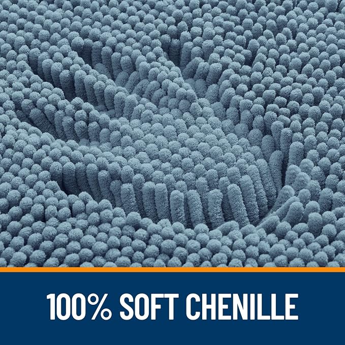 OLANLY Bathroom Rugs 30x20, Extra Soft Absorbent Chenille Bath Rugs, Rubber - Image 3