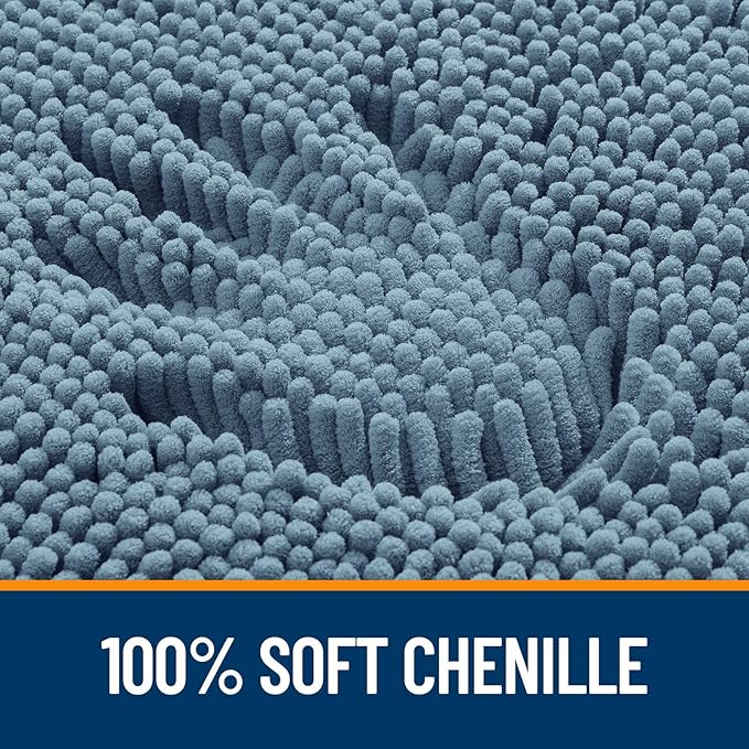 OLANLY Bathroom Rugs 30x18, Extra Soft Absorbent Chenille Bath Rugs, Rubber - Image 4
