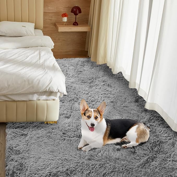 Ultra Soft Rug for Living Room, 9X12 Fluffy Shag Area Rug for Bedroom, Modern - Image 7