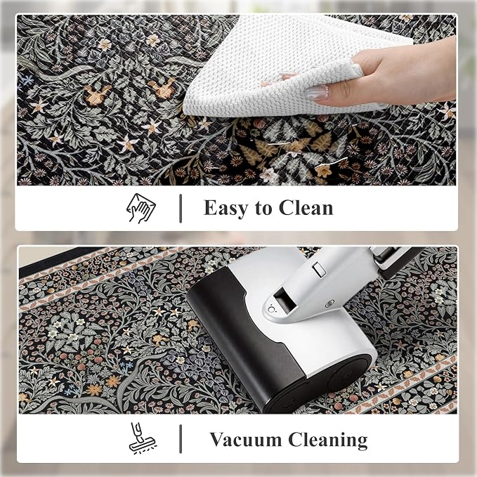Collive Kitchen Mats for Floor, Cushioned Anti Fatigue Mat Floral Rugs 2 Piece - Image 5