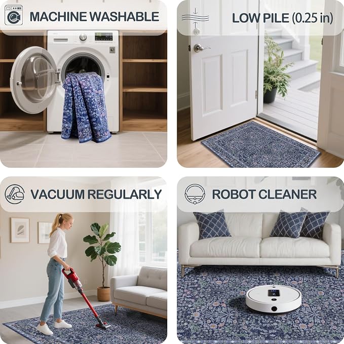Area Rug for Living Room, 10x12 Large Washable Rugs for Dining Room, Non Slip - Image 5