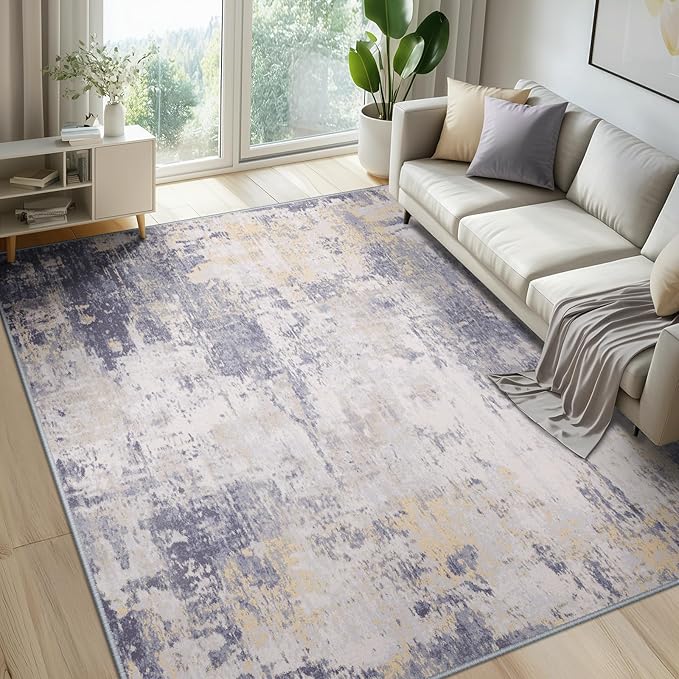 RELEANY Washable Area Rugs 6'x8' Non-Slip Modern Abstract Soft by RELEANY