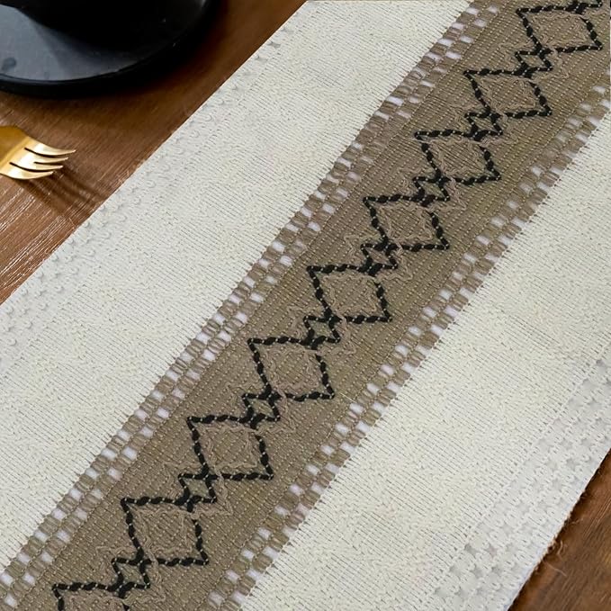 EMMTEEY Macrame Table Runner Boho Style 36 Inches Long, Scratch & Heat Resistant - Image 4