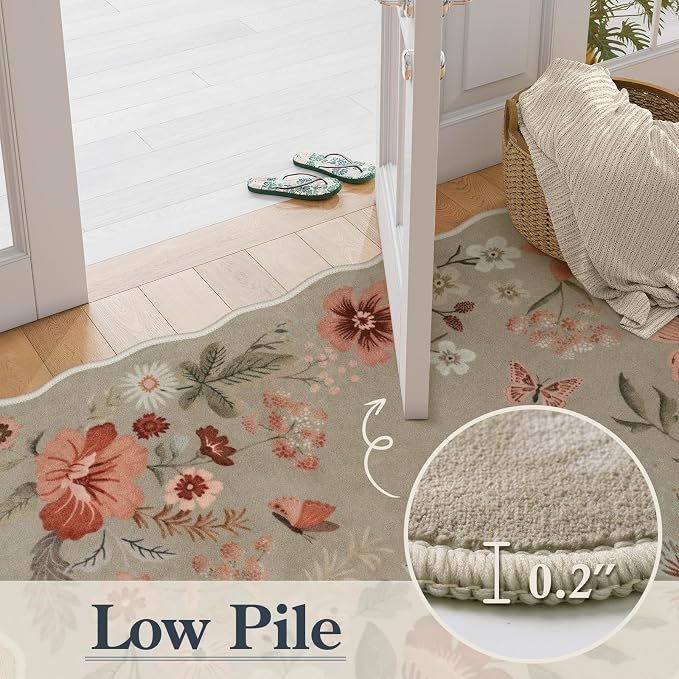 Lahome Floral Hallway Runner Rug Non Slip, Kitchen Runner Stain Resistan Carpet - Image 5