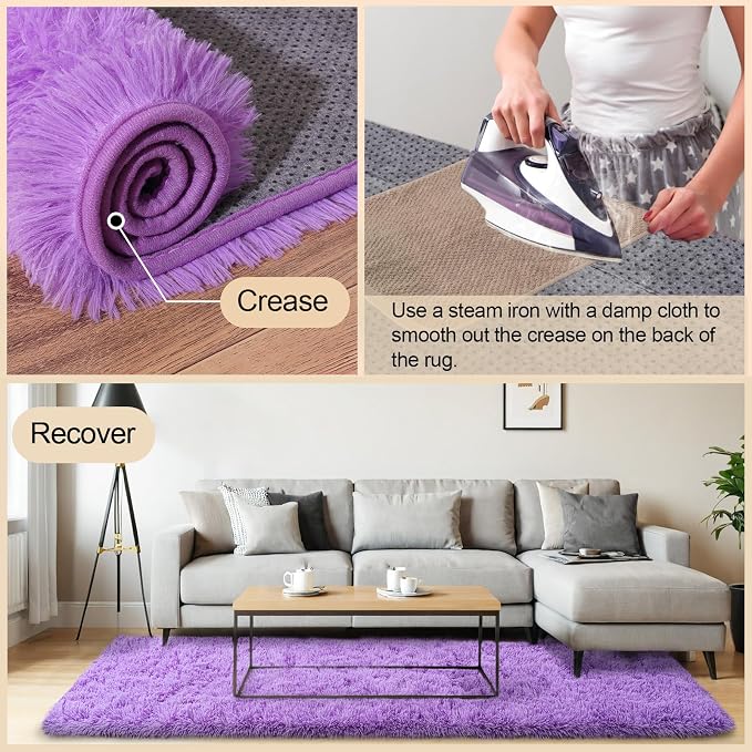 Mugorn 3x5 Rugs for Bedroom, Fluffy Area Rugs for Living Room, Soft Shag Kids - Image 3