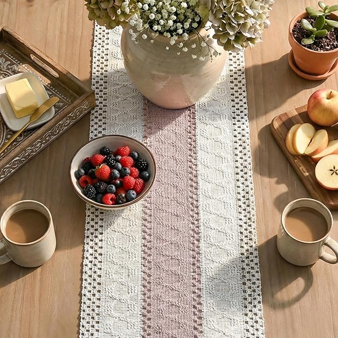 Artoid Mode Pink Farmhouse Rustic Table Runner 12x60 Inch | Seasonal Holiday - Image 8