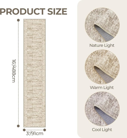3x16 Washable Runner Rug for Hallway, Non-Slip Long Hallway Runner for Entryway - Image 2