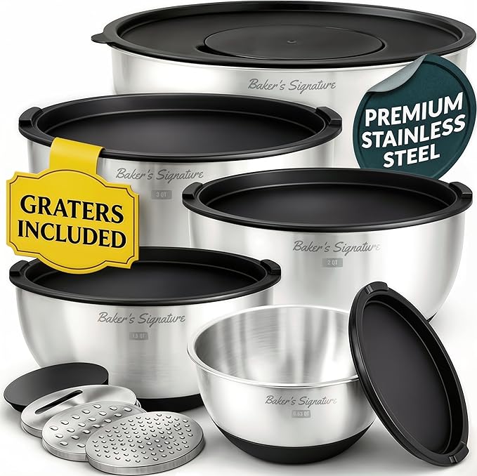 Stainless Steel Mixing Bowls by BakersSignature