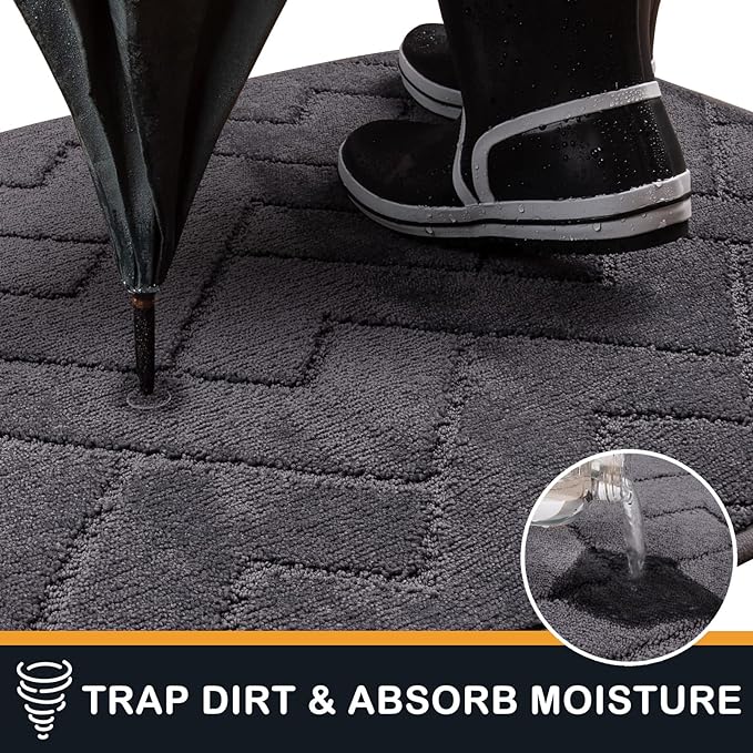PURRUGS Dirt Trapping Door Mat 48" x 48", Non-Slip Machine Washable Entry Rug - Image 5