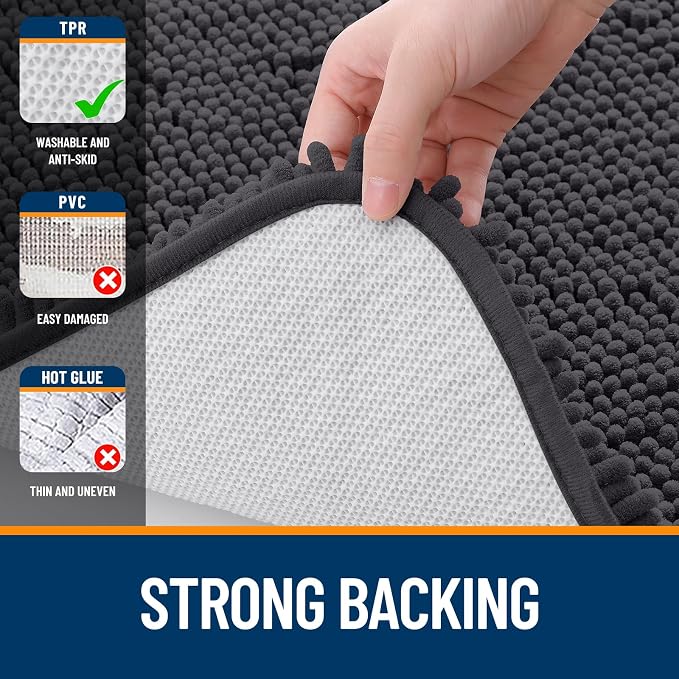 OLANLY Toilet Rugs U-Shaped 24x20, Extra Soft Absorbent Chenille Contour - Image 6