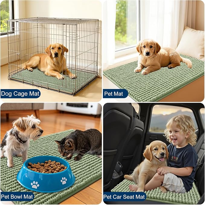OLANLY Dog Door Mat for Muddy Paws 36x24, Ultra Absorbent Chenille Mud Doormat - Image 7