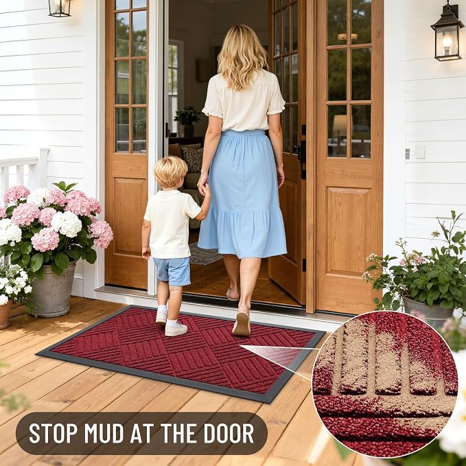 OLANLY Front Door Mat Outside Entrance 29.5x17, Heavy Duty Sturdy Natural - Image 7