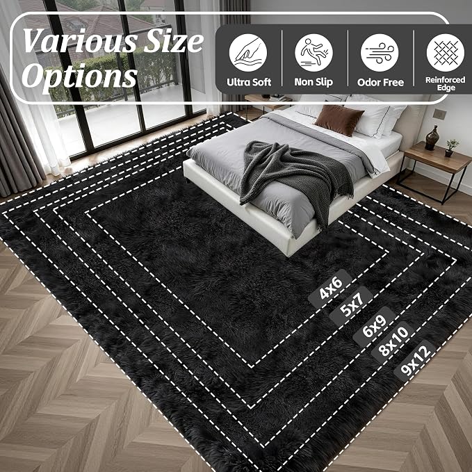 6x9 Area Rugs for Living Room Bedroom: Ultra Soft Fluffy Shag Rug Upgrade - Image 9