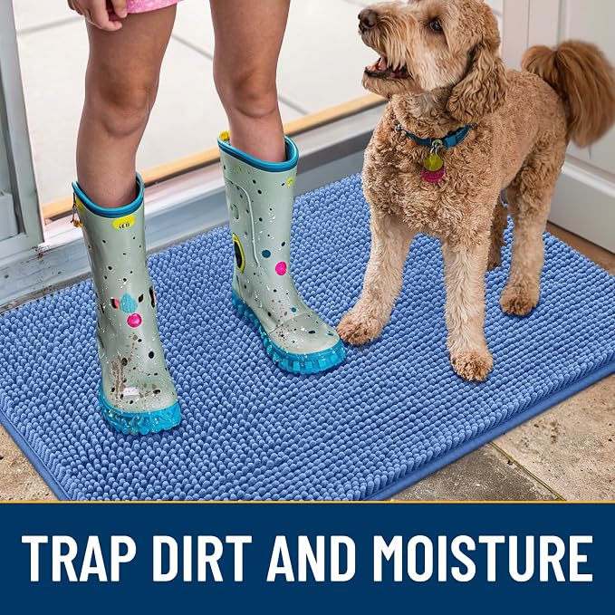Smiry Dog Door Mat for Muddy Paws 36x24, Absorbent Dirt Trapper, Non-Slip - Image 3