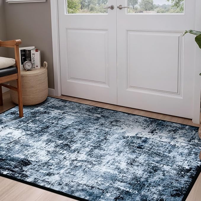 Rugflix 3x4 Entrance Rugs, Entry Rug Washable Non-Slip Stain-Resistant Low Pile by RugflixAreaRugs