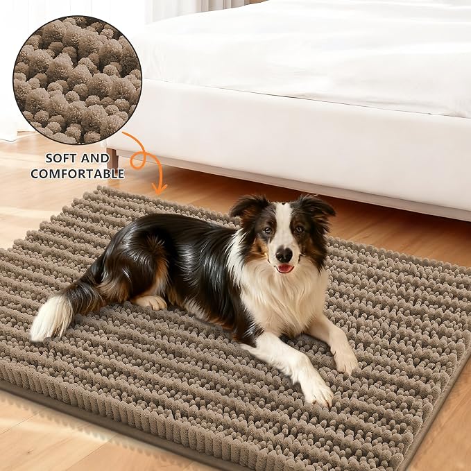 Smiry Dog Door Mat for Muddy Paws 40x24, Absorbent Dirt Trapper, Non-Slip - Image 2