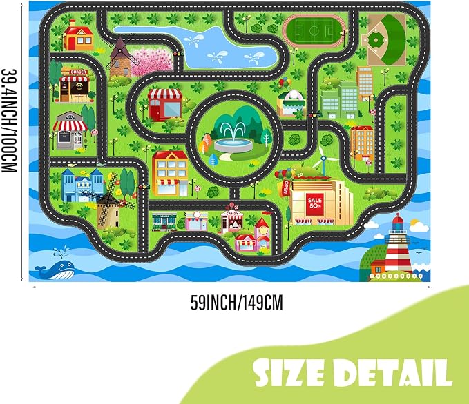 Kids Car Rug, soft low-pile surface, non-slip backing, compact size - Image 2