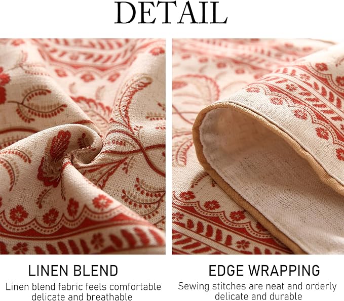 Designer Vintage Linen Long Table Runner, Floral Pattern, Dining Table - Image 5
