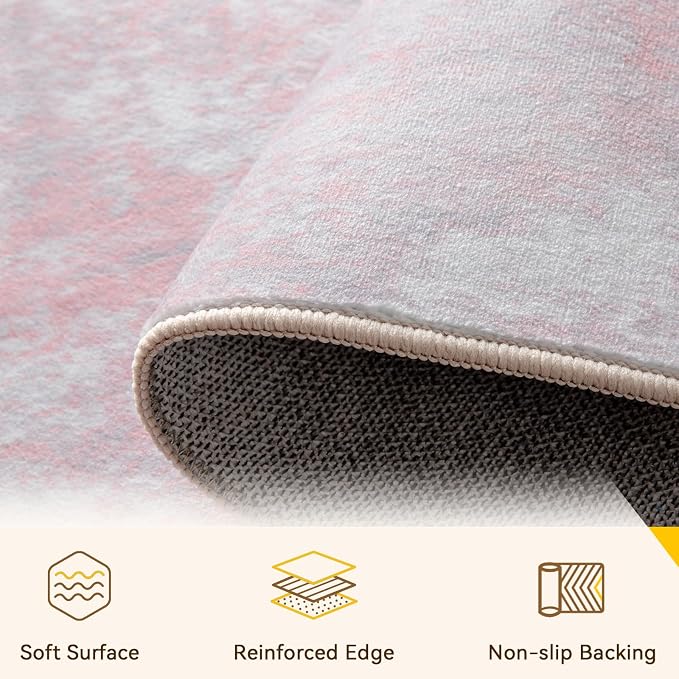 RELEANY Washable Area Rugs 4ft Non-Slip Modern Abstract Soft - Image 3