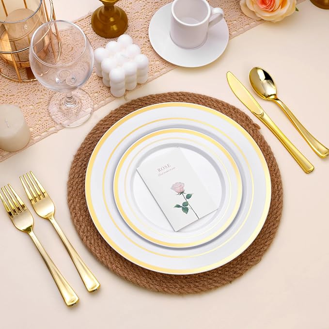 BESTSTAR 100PCS White Plastic Plates - Image 3