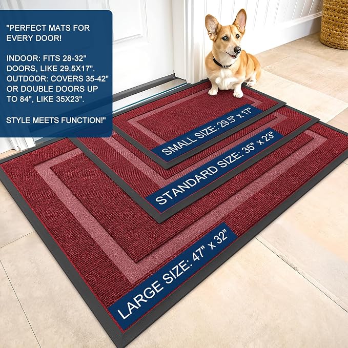 OLANLY Front Door Mat Indoor Outdoor Entrance, Waterproof All-Season, - Image 3