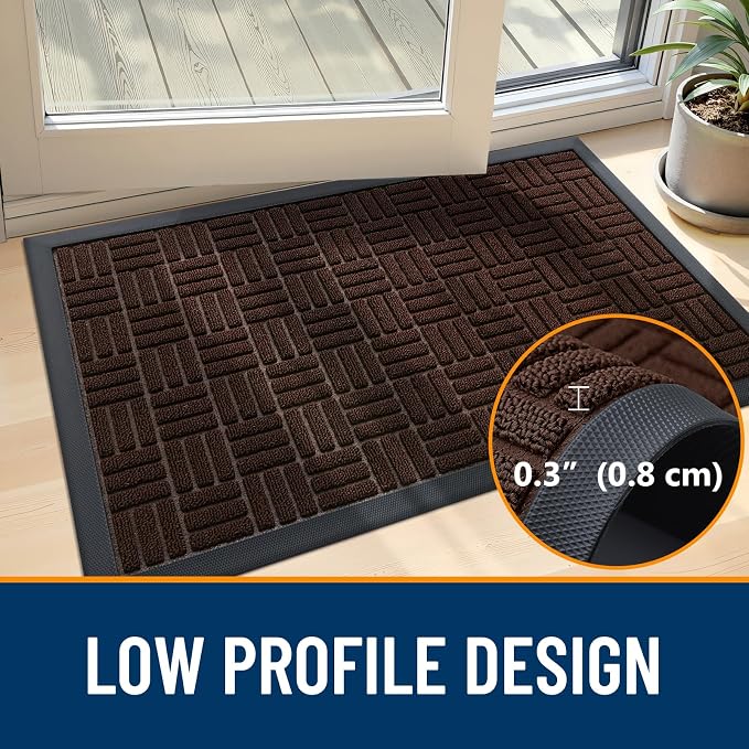OLANLY Front Door Mat Outside Entrance 59x23, Heavy Duty Sturdy Natural Rubber - Image 5