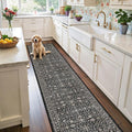 Dark Grey Washable 2x10 Hallway Runner Rug by WelcometoBabovid