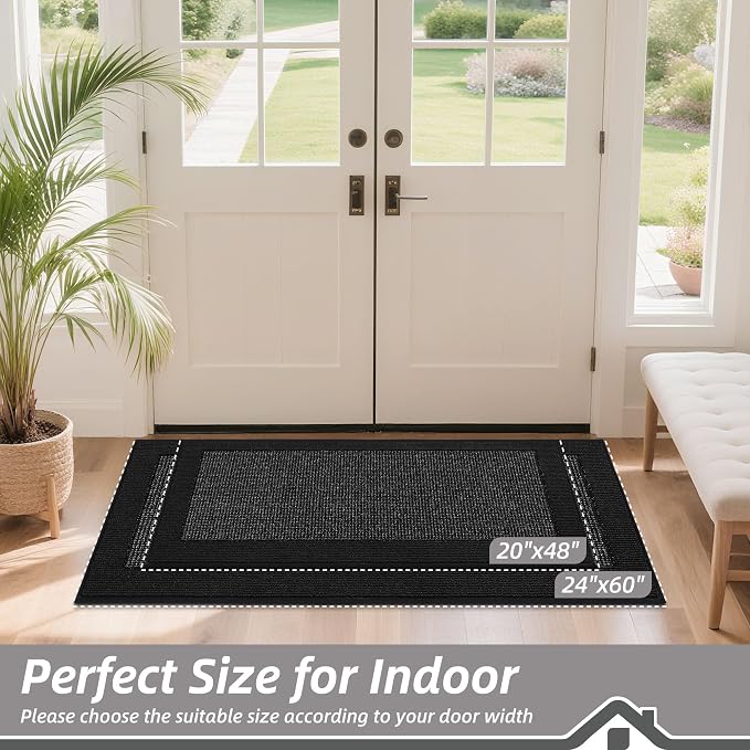 BEQHAUSE Indoor Door Mat 24" x 60", Dirt Trapper Door Mats Non-Slip Entryway - Image 2