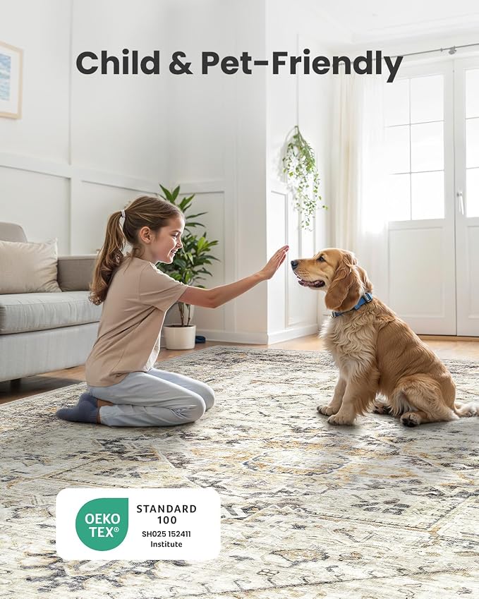 AMADA HOMEFURNISHING 2x6 Washable Runner Rug, Non-Slip Backing & Durable Edge - Image 3
