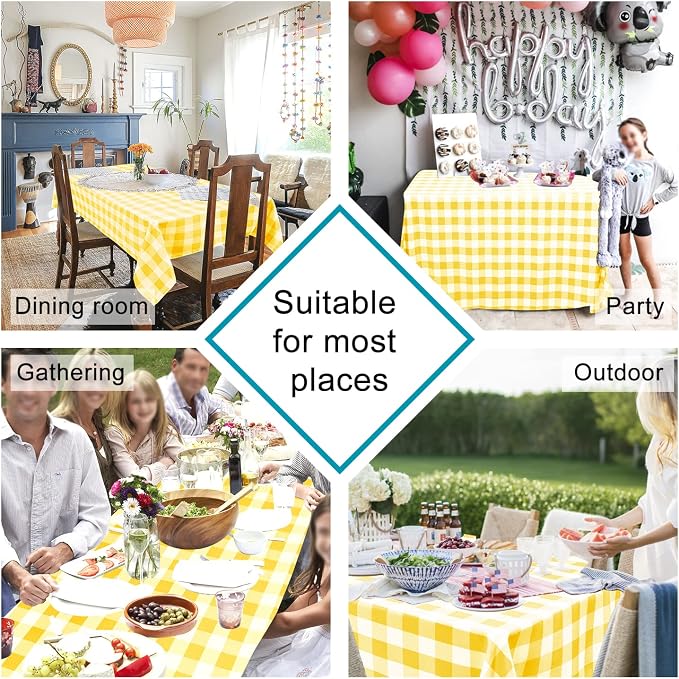 Checkered Tablecloth Rectangle, 52 x 70 Inch - Image 2