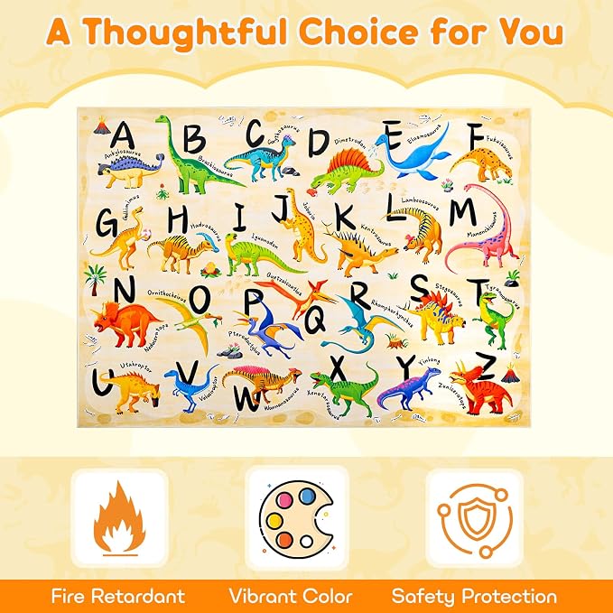 3x5 ABC Classroom Rug for Kids Playroom, Alphabet Rug - Image 5