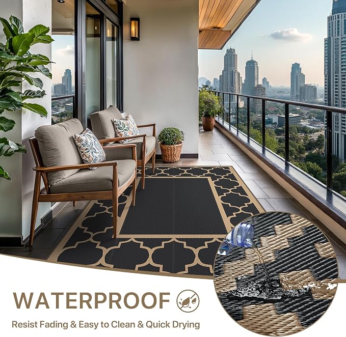 GENIMO 6' x 9' Outdoor Rug Waterproof - Image 5